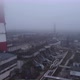 Aerial View From a Drone to a Thermal Power Plant in Cloudy Foggy Weather - VideoHive Item for Sale