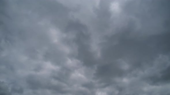 Storm Clouds Are Moving in Sky, Timelapse