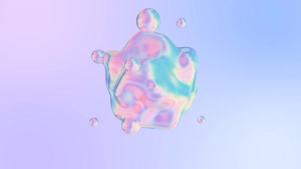 Holographic Liquid Blobs Abstract Flowing Animation