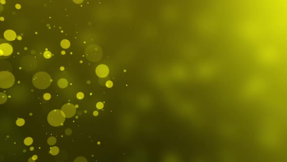 Golden Abstract Particles Floating Background