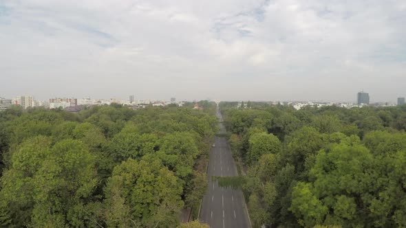 Aerial view of Kiseleff road and Bucharest city