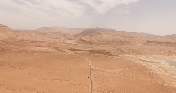 AERIAL: Desert Road in Morocco