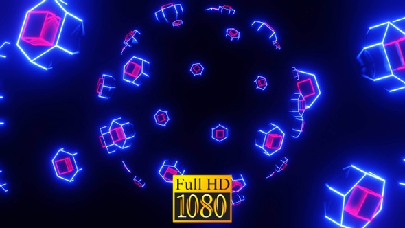 Bouncing Ball With Neon Glow HD