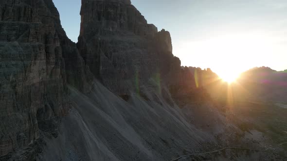 Beautiful Morning at Tre Cime di Lavaredo mountains