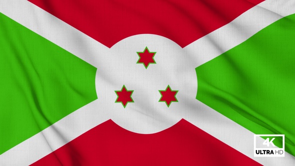 Burundi Flag Waving Slowly Looped