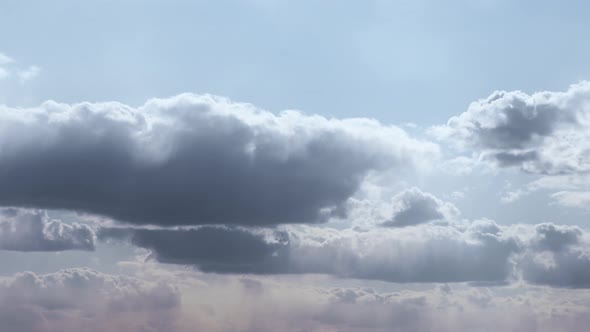 Beautiful Cloudy Dramatic Sky With Fluffy Clouds. Natural Background