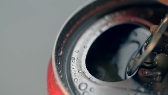 Cola Can is Opened in Slow Motion