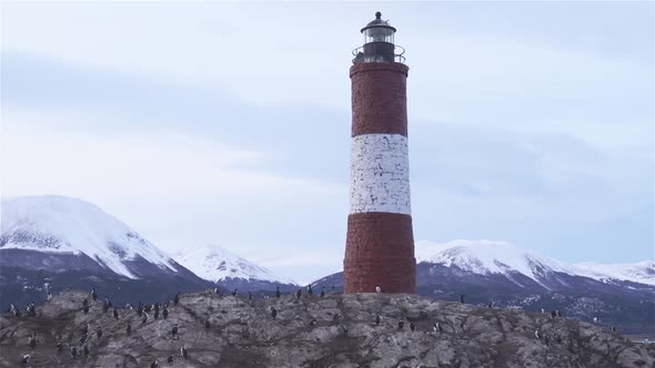 Les Eclaireurs Lighthouse, located in Tierra del Fuego, Argentina.