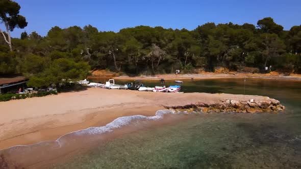 Es Niu Blau beach in Ibiza, Spain