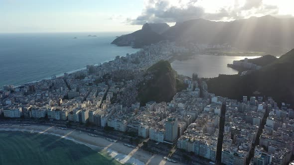 Summer travel at Rio de Janeiro Brazil. Landmark of coast city. Tropical travel