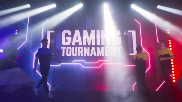 Rival Teams at Start of Gaming Tournament