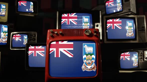 Flag of the Falkland Islands and Retro TVs.