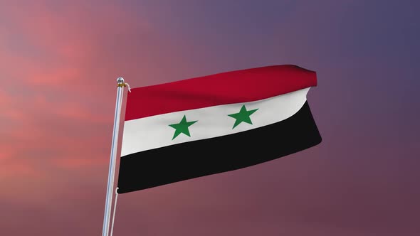 Flag Of Syria Waving