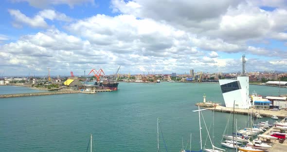 Aerial Drone View of Port Burgas