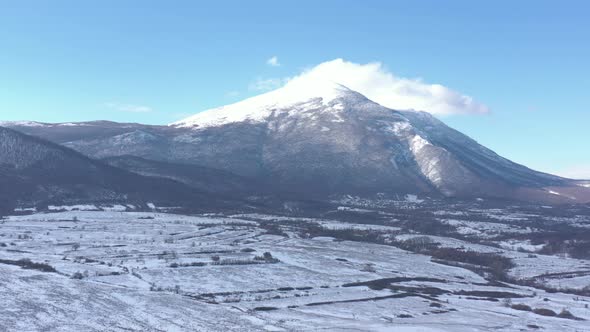 Clouds passing over the mountain Rtanj top 4K drone footage