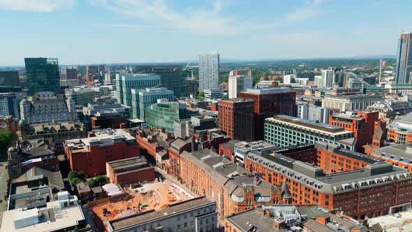 Aerial View Over Manchester Deansgate  Travel Photography