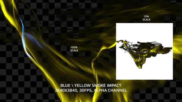 Blue Yellow Smoke Impact 5 - 4000x4000, Alpha