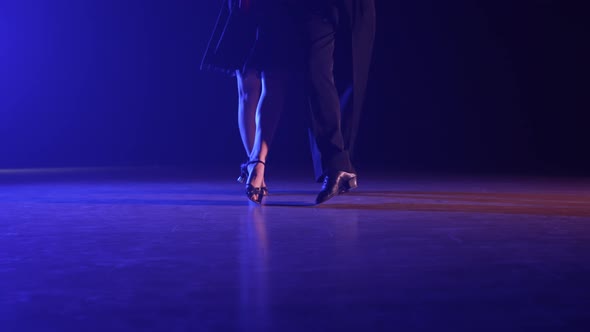 Shot of the Legs of Dancers Dancing Elements of Argentine Tango