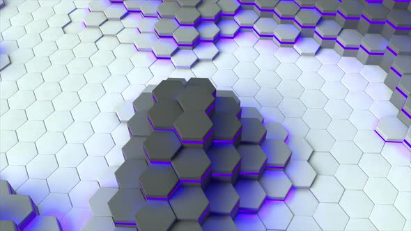 Purple Colorful  Abstract Hexagon Animation Background