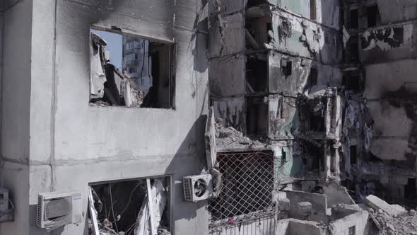 Residential Building Destroyed By the War in Ukraine Borodyanka Bucha District