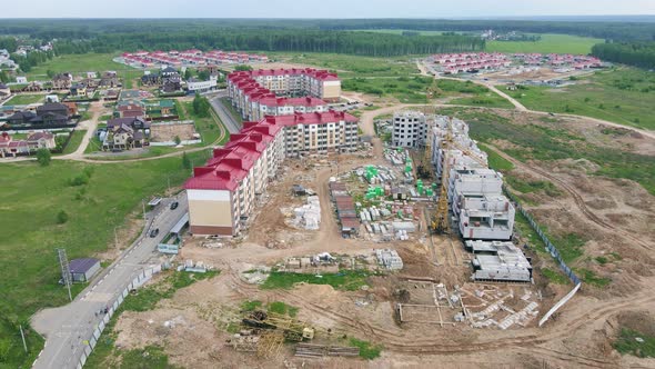 Modern Multistorey Apartment Building Aerial View