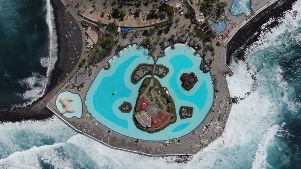 Lago Martianez swimming pool complex in Puerto de la Cruz, Tenerife, Spain