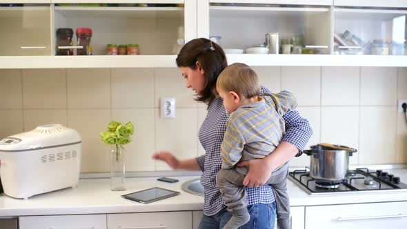 Busy Mother in Kitchen