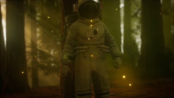 Lonely Astronaut in Dark Forest