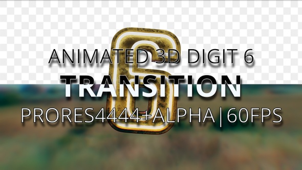 Animated digit 6 transition UHD 60fps