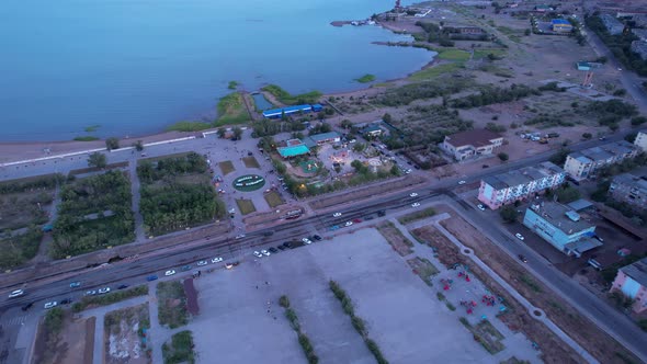 Aerial View of Children's Attractions From a Drone