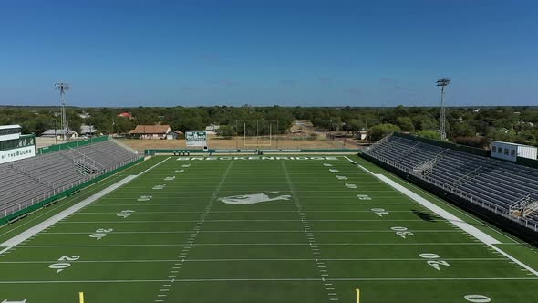 Rural Texas town high school football field