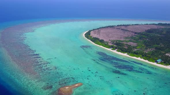 Aerial view landscape of exotic seashore beach trip by water and sand background