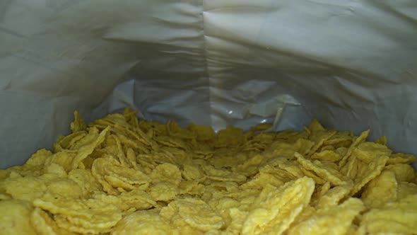 Macro Video Inside a Packet of Cornflakes