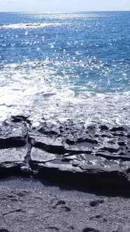 Vertical Video of the Sea Near the Shore