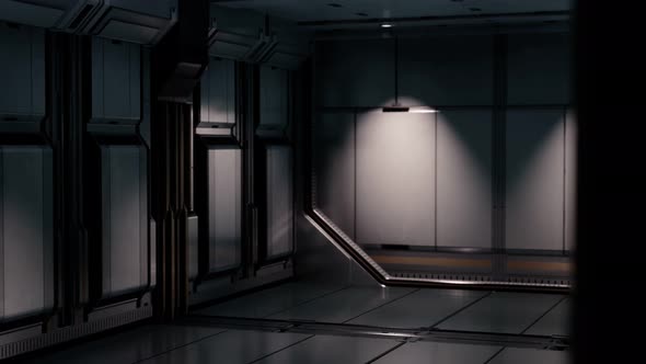 Clean Sterile Futuristic Science Fiction Interior of a Laboratory or Spaceship alt