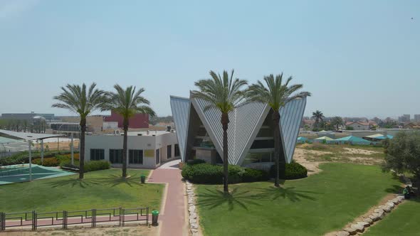 Ethiopian Synagogue Aerial Shot At Netivot City Israel