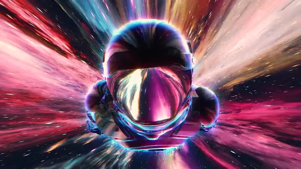 Wormhole Astronaut Sci-Fi Space VJ Loop