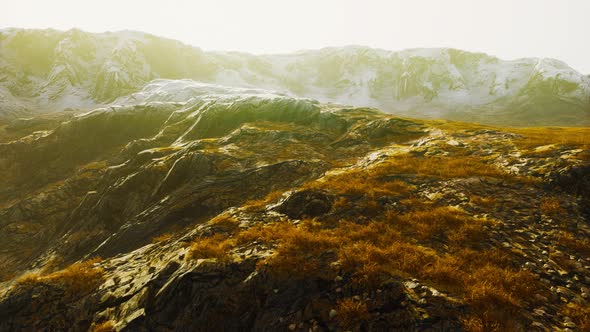 Golden Rocks and Grass of Crimean Peninsula