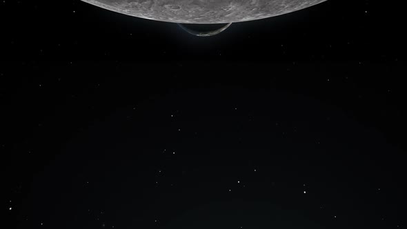 Space view of Moon and Earth vertically aligned - 3D render