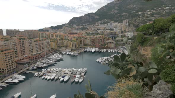 High angle of the Port Fontvieille in Monaco