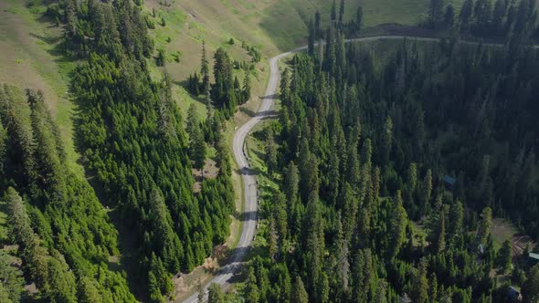 Car is going in the mountain road