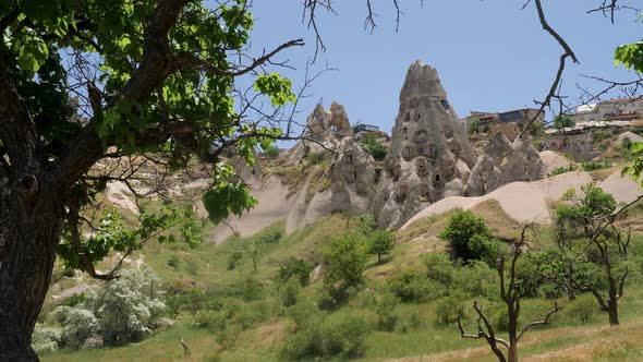 Large Stone Town of Uchhisar in Turkey