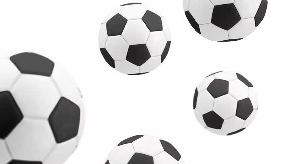 Classic soccer ball falling in slow motion, looped switch