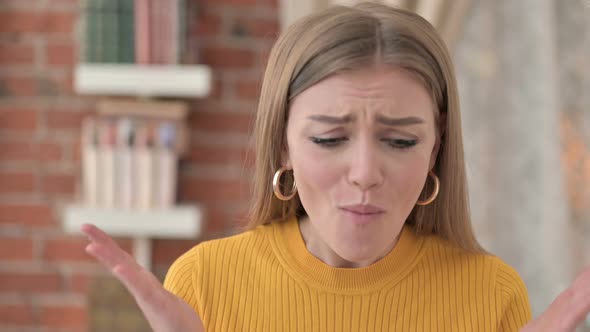 Portrait of Angry Young Woman Shouting and Arguing 