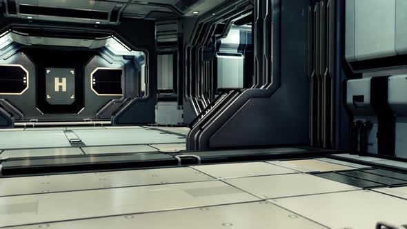 Futuristic Interior of the Spase Base