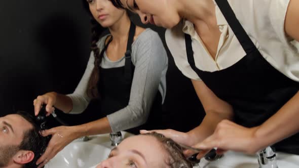 Clients getting their hair wash