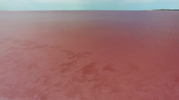 Aerial Red Colored Lake