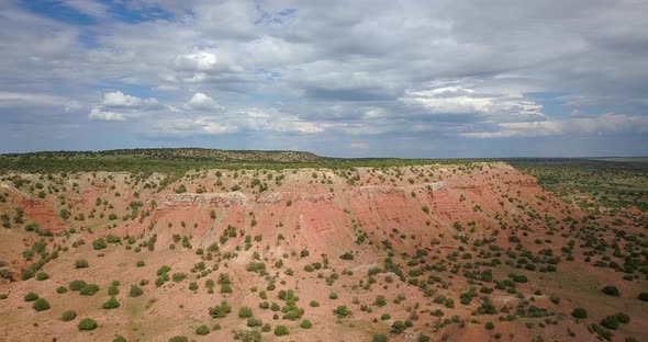 Aerial of high landform and clouds sky