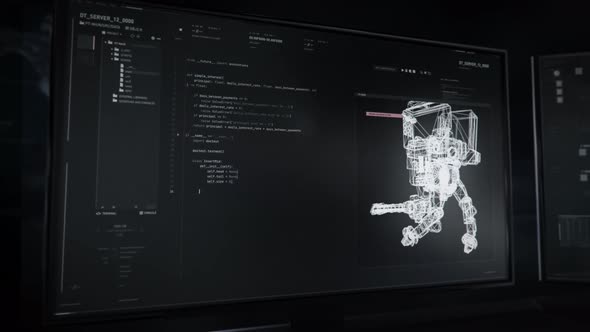 Creating a virtual white robot inside of the video game development software