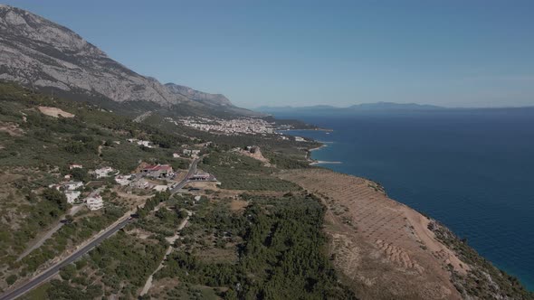 Coast of Croatia Makarska Riviera Aerial View of the City of Makarska 2021